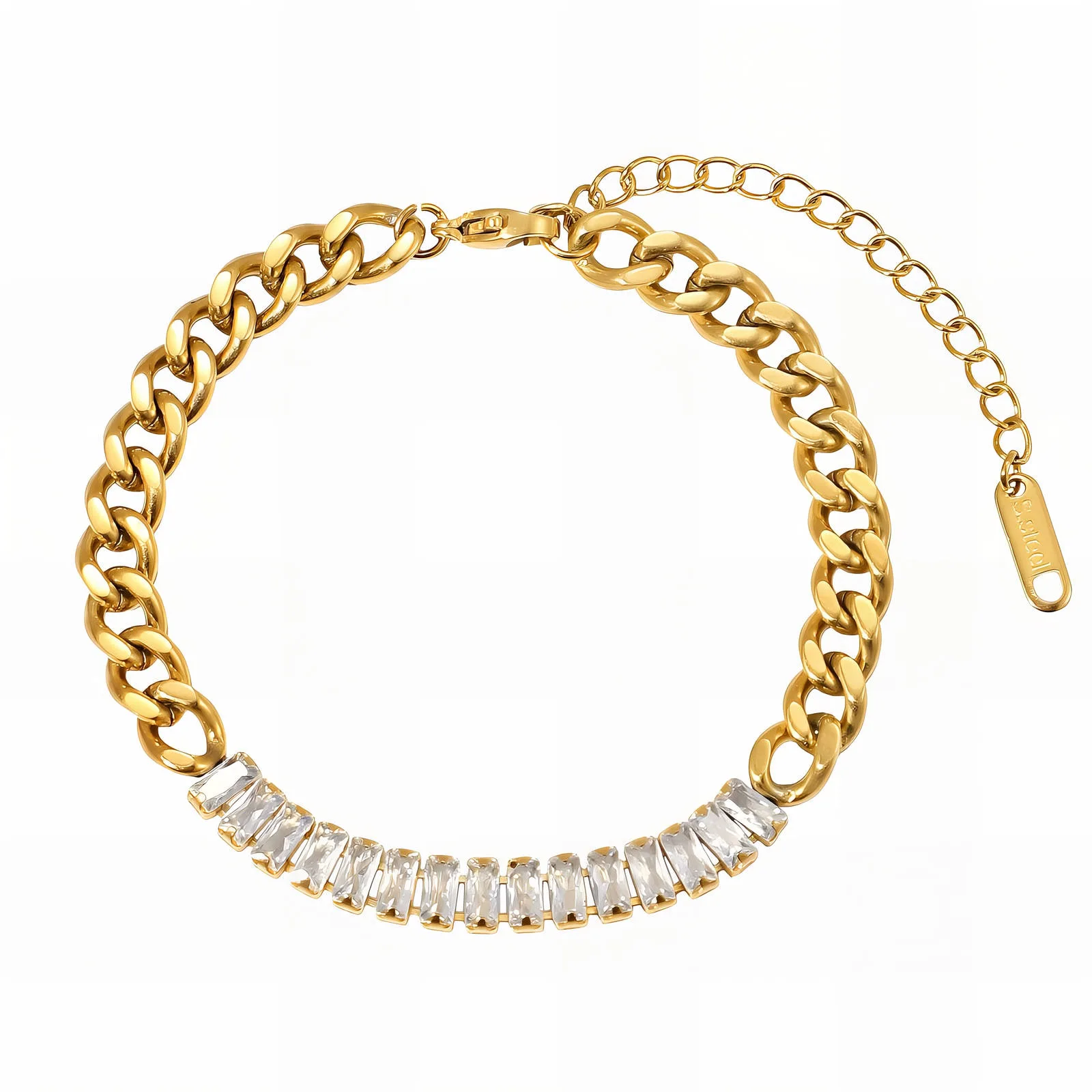 Bratara placata cu aur cu pietre cubic zirconia